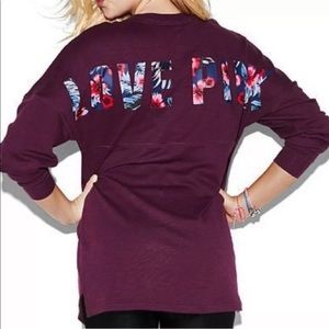 VS PINK Plum Love Pink Lightweight Sweatshirt Size Small